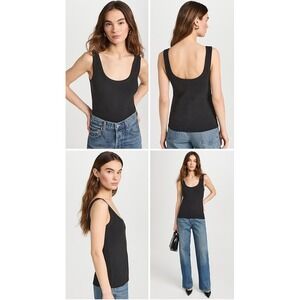 Sold Out NYC Scoop It Up Tank Top Shirt Womens Large Ribbed Black